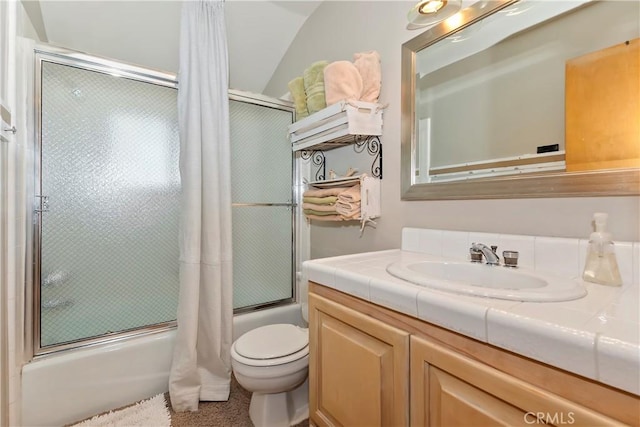 544 Old Toll Rd, Lake Arrowhead, CA 92352 - bathroom featuring combined bath / shower with glass door and vanity