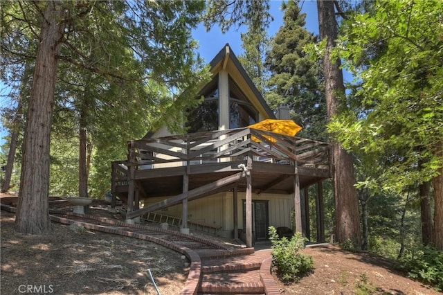 544 Old Toll Rd, Lake Arrowhead, CA 92352 - back of house with a deck