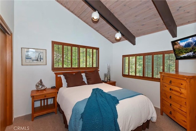 544 Old Toll Rd, Lake Arrowhead, CA 92352 - carpeted bedroom with wood ceiling