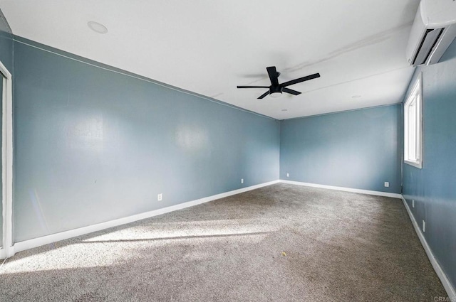 12049 Coping Pl, Lakeside, CA 92040 - carpeted empty room with a wall unit AC and a ceiling fan