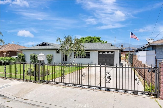 13925 Belgate St, Baldwin Park, CA 91706 - ranch-style home with stucco siding, a garage, and a fenced front yard