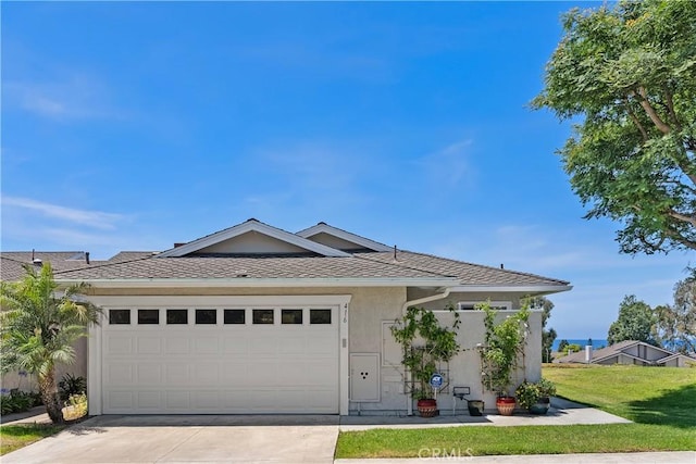 416 Via Pichon, San Clemente, CA 92672 - single story home featuring concrete driveway, a garage, stucco siding, a shingled roof, and a front yard