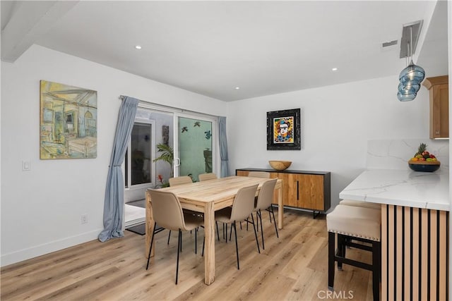 416 Via Pichon, San Clemente, CA 92672 - dining area featuring light wood finished floors and recessed lighting