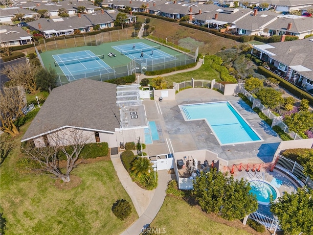 416 Via Pichon, San Clemente, CA 92672 - aerial perspective of suburban area featuring a pool