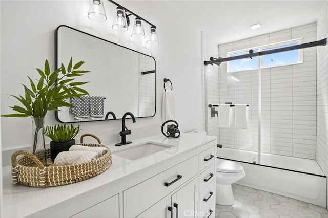 17978 Gallineta St, Rowland Heights, CA 91748 - full bathroom featuring vanity, combined bath / shower with glass door, and tile patterned flooring