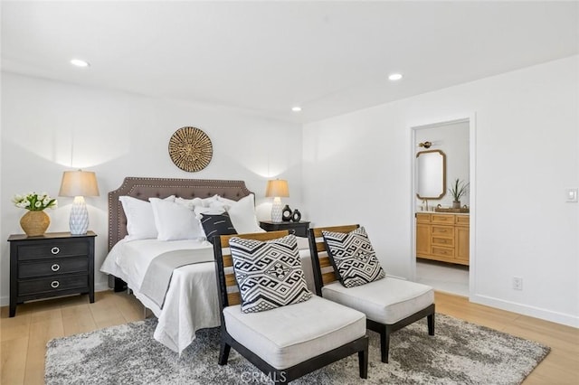 17978 Gallineta St, Rowland Heights, CA 91748 - bedroom featuring light wood-style floors, recessed lighting, and ensuite bathroom