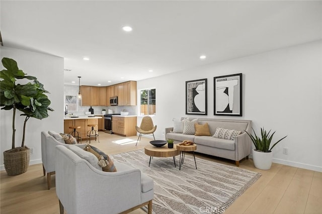 17978 Gallineta St, Rowland Heights, CA 91748 - living room featuring light wood-style floors and recessed lighting