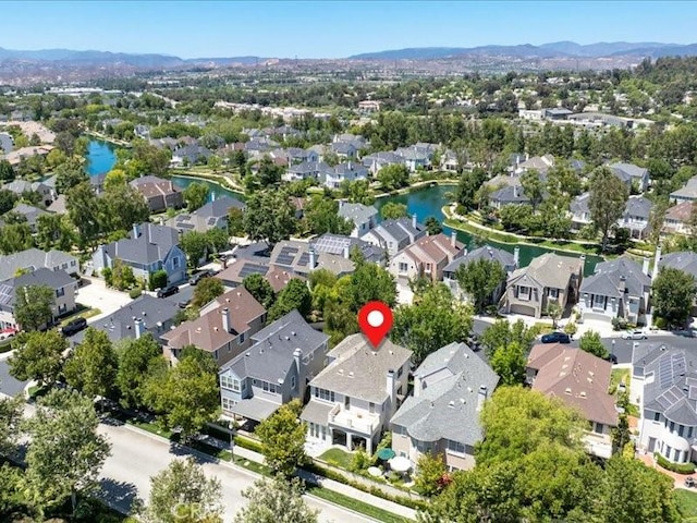 23808 Bayview Ct, Valencia, CA 91355 - aerial view of property and surrounding area featuring nearby suburban area and a water and mountain view