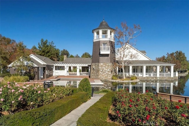 23808 Bayview Ct, Valencia, CA 91355 - back of property with a water view and stone siding