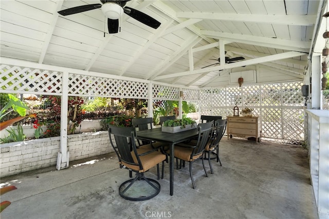 1215 S Patton Ave, San Pedro, CA 90731 - view of patio / terrace with ceiling fan, outdoor dining space, and a gazebo
