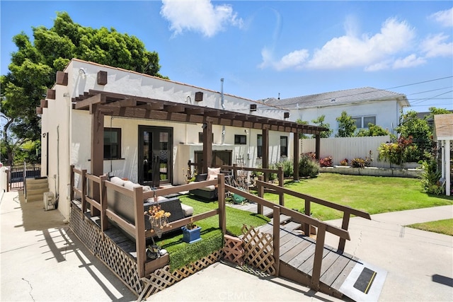 1215 S Patton Ave, San Pedro, CA 90731 - back of property with a patio area and stucco siding