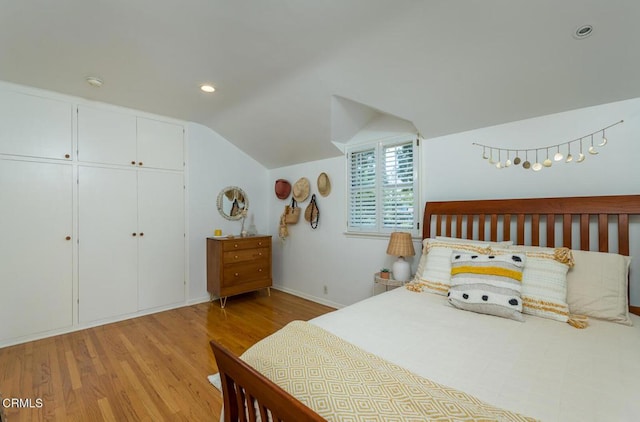 5210 La Canada Blvd, La Canada Flintridge, CA 91011 - bedroom with wood finished floors, lofted ceiling, a closet, and recessed lighting