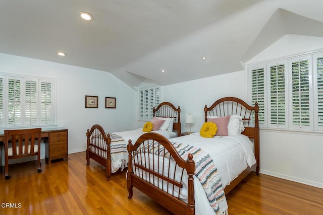 5210 La Canada Blvd, La Canada Flintridge, CA 91011 - bedroom featuring vaulted ceiling, wood finished floors, and recessed lighting