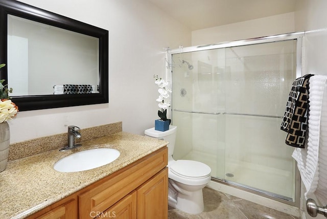 1201 W Cerritos Ave Unit 68, Anaheim, CA 92802 - full bath with vanity, a shower stall, and tile patterned floors