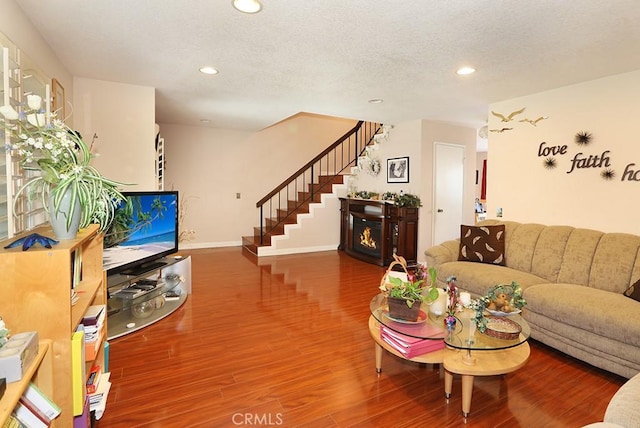 1201 W Cerritos Ave Unit 68, Anaheim, CA 92802 - living room featuring stairway, recessed lighting, and wood finished floors