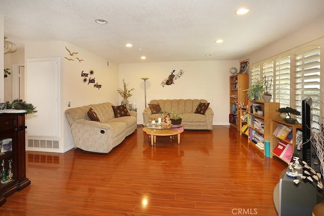 1201 W Cerritos Ave Unit 68, Anaheim, CA 92802 - living area with recessed lighting, wood finished floors, and a textured ceiling
