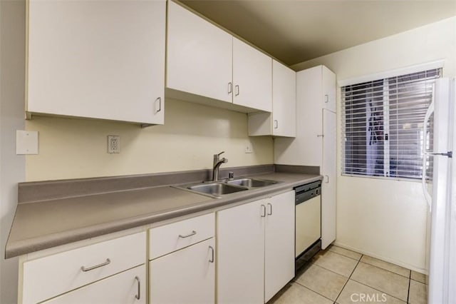 9920 Jordan Ave Unit 7, Chatsworth, CA 91311 - kitchen with white appliances, white cabinetry, and light tile patterned floors