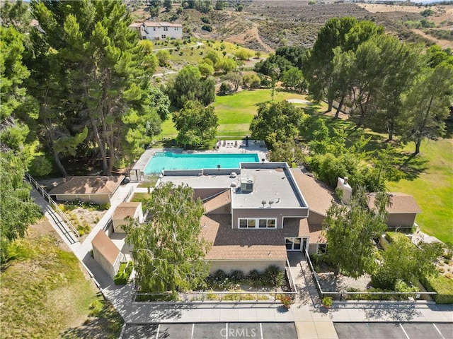 26337 Rainbow Glen Dr Unit 244, Newhall, CA 91321 - drone / aerial view of a pool area