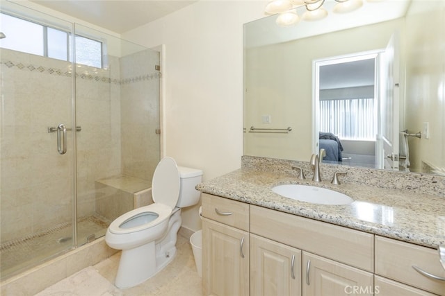 1118 N Central Ave Unit 14, Glendale, CA 91202 - bathroom with vanity, a stall shower, ensuite bathroom, and healthy amount of natural light