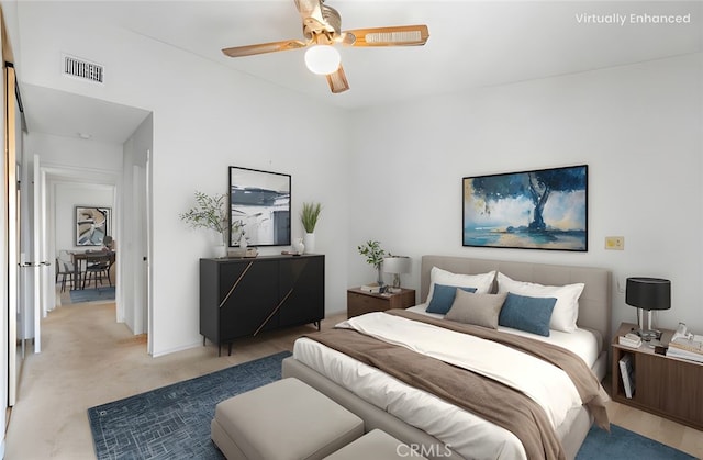 810 E Laurel Oak Dr, Azusa, CA 91702 - bedroom with light carpet and ceiling fan