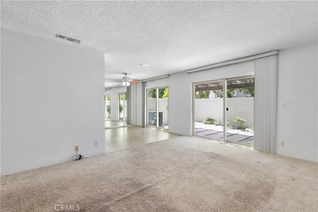 810 E Laurel Oak Dr, Azusa, CA 91702 - carpeted empty room featuring ceiling fan and a textured ceiling