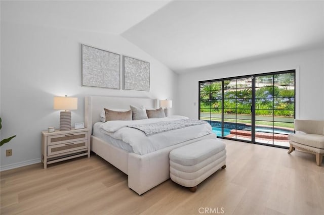 21 Santa Catalina Dr, Rancho Palos Verdes, CA 90275 - bedroom with access to outside, wood finished floors, and vaulted ceiling