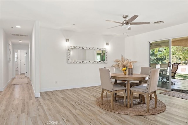 35356 Sierra Vista Dr, Agua Dulce, CA 91390 - dining space with light wood-type flooring and a ceiling fan