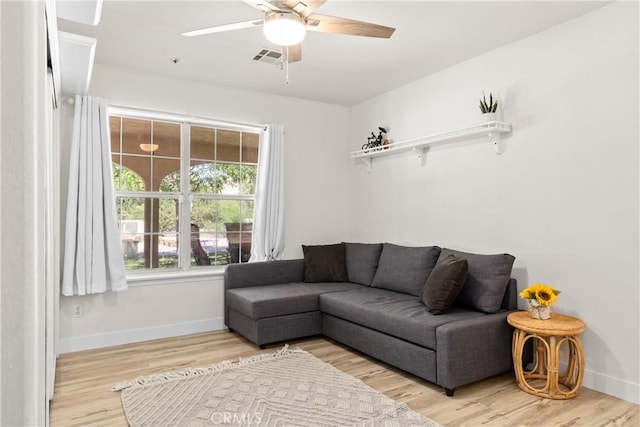 35356 Sierra Vista Dr, Agua Dulce, CA 91390 - living area featuring ceiling fan and light wood-style flooring