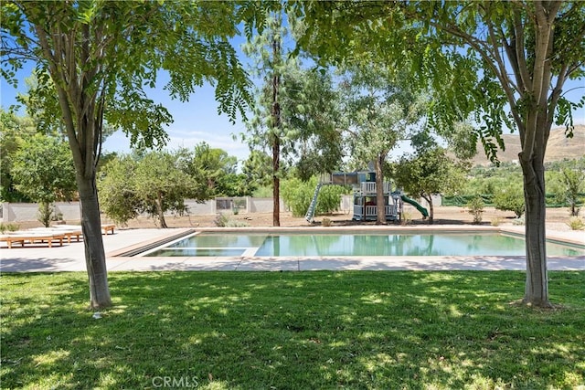 35356 Sierra Vista Dr, Agua Dulce, CA 91390 - swimming pool with a playground and a lawn