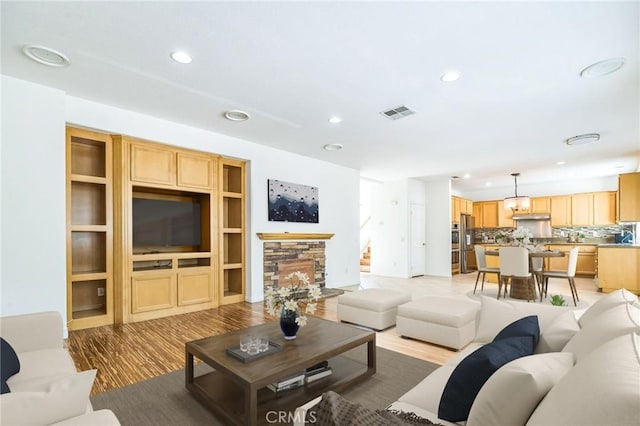 1030 Benedict Cir, Corona, CA 92882 - living room featuring recessed lighting and light wood finished floors
