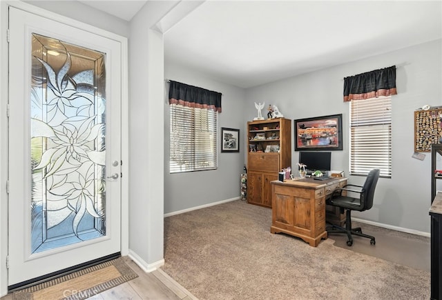 1616 Rosemary, Beaumont, CA 92223 - home office featuring baseboards and light carpet