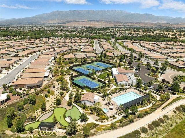 1616 Rosemary, Beaumont, CA 92223 - aerial overview of property's location with nearby suburban area and a mountain backdrop