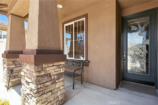 1616 Rosemary, Beaumont, CA 92223 - property entrance with stone siding and stucco siding