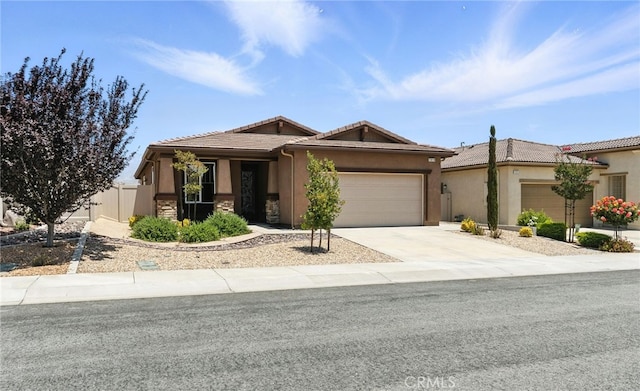 1616 Rosemary, Beaumont, CA 92223 - view of front facade with an attached garage, driveway, stucco siding, and a tile roof
