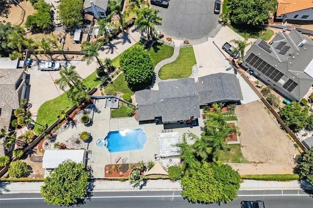 2531 Wildcat Ln, Riverside, CA 92503 - aerial perspective of suburban area featuring a pool area