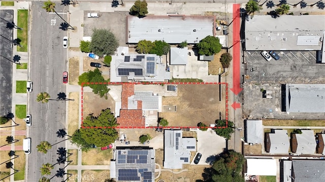 425 W 17th St, San Bernardino, CA 92405 - aerial view of property and surrounding area featuring property parcel outlined