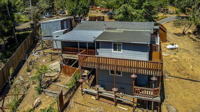 35853 Sierra Linda Dr, Wishon, CA 93669 - view of front of house featuring a deck and a fenced backyard