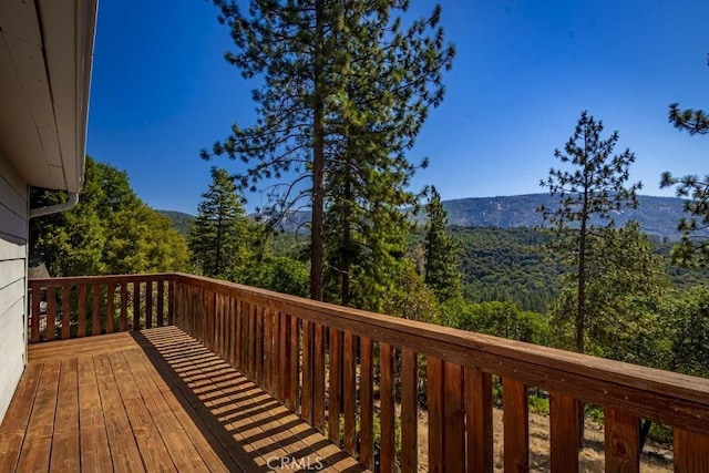35853 Sierra Linda Dr, Wishon, CA 93669 - deck featuring a view of trees and a mountain view