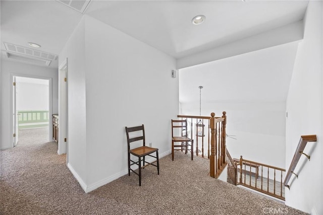 601 Las Arenas Ct, Bakersfield, CA 93314 - hall featuring an upstairs landing, carpet, and recessed lighting
