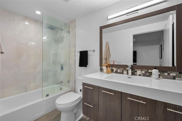 4764 Browndeer Ln, Rancho Palos Verdes, CA 90275 - bathroom with vanity, tub / shower combination, decorative backsplash, and recessed lighting