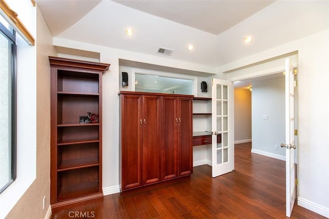 2567 Plaza Del Amo Unit 205, Torrance, CA 90503 - unfurnished bedroom featuring french doors, dark wood-style flooring, and recessed lighting