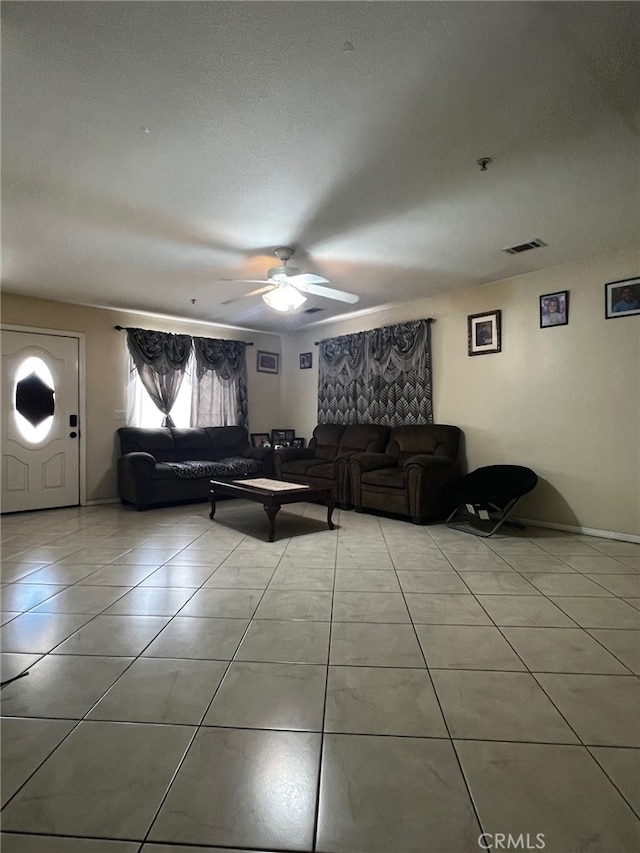 2932 Prospect Ave, Riverside, CA 92507 - tiled living room with a ceiling fan