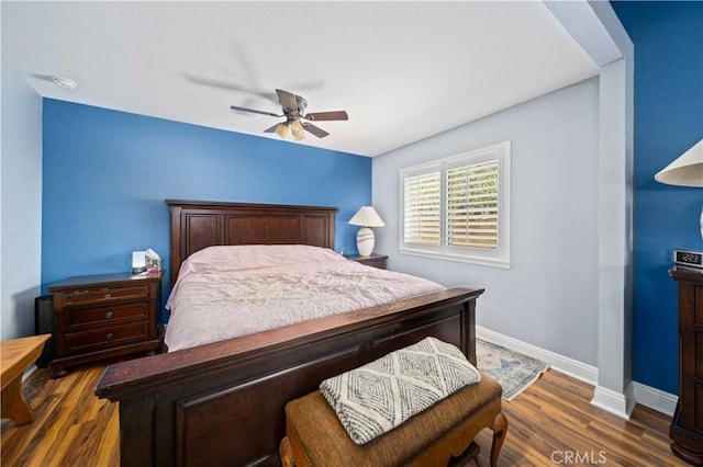 3310 Purple Sage Ln, Palmdale, CA 93550 - bedroom featuring dark wood-style floors and a ceiling fan