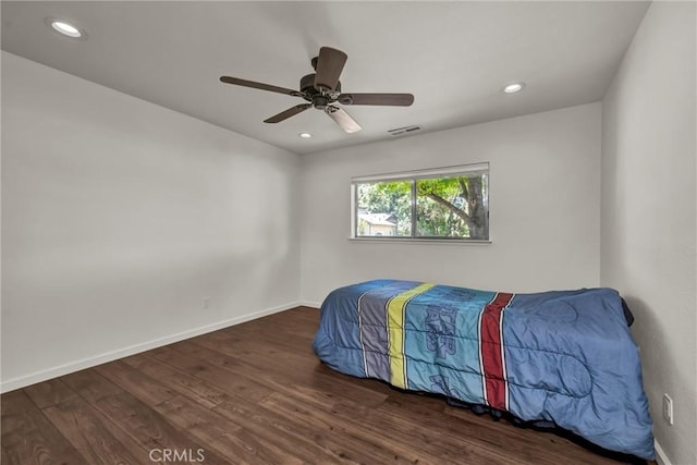 19650 Mountain Mdw N, Hidden Valley Lake, CA 95467 - bedroom with wood finished floors, recessed lighting, and ceiling fan