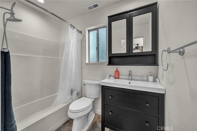 19650 Mountain Mdw N, Hidden Valley Lake, CA 95467 - full bathroom with vanity, shower / bathtub combination with curtain, and tile patterned flooring