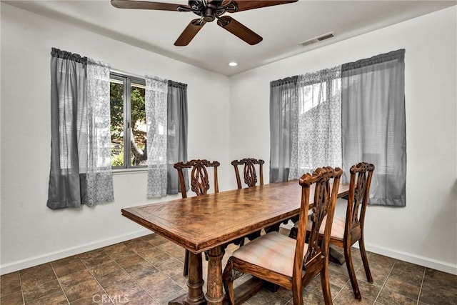19650 Mountain Mdw N, Hidden Valley Lake, CA 95467 - dining room featuring ceiling fan and recessed lighting