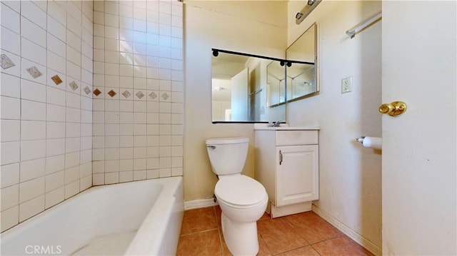 21845 Fox Ave, Apple Valley, CA 92307 - full bath with tile patterned floors, vanity, and shower / washtub combination