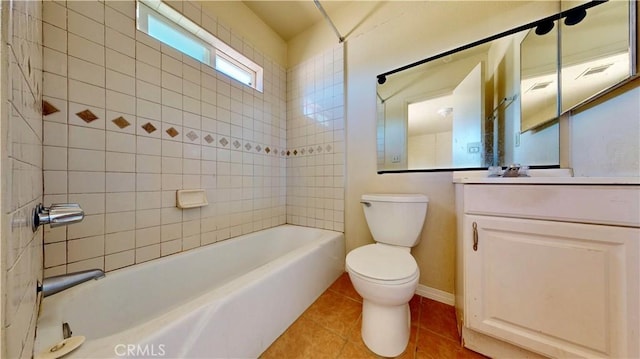 21845 Fox Ave, Apple Valley, CA 92307 - full bathroom featuring tile patterned flooring, vanity, and bathtub / shower combination