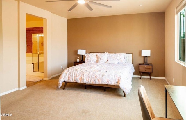 84319 Cigno Ct, Indio, CA 92203 - bedroom with carpet floors, ceiling fan, and ensuite bath