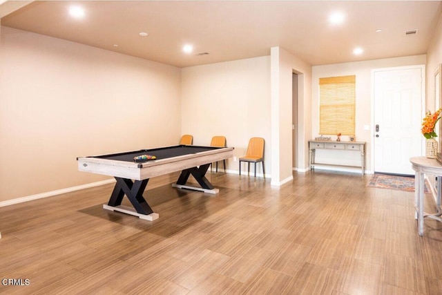 84319 Cigno Ct, Indio, CA 92203 - game room with light wood-style floors, recessed lighting, and pool table